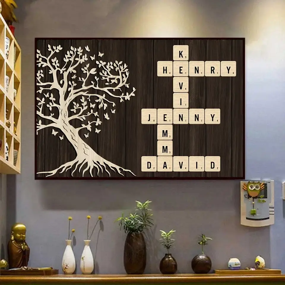 Custom Name On Crossword Poster - Personalized Presents For Family Duconspace