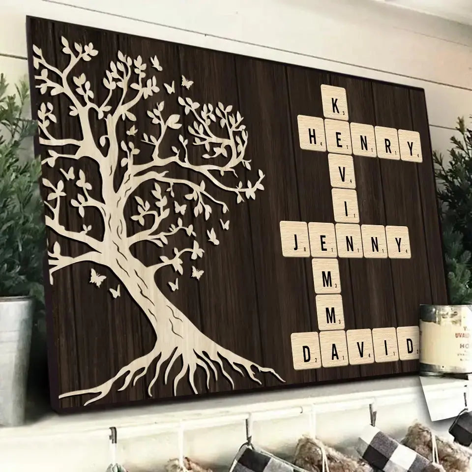 Custom Name On Crossword Poster - Personalized Presents For Family Duconspace