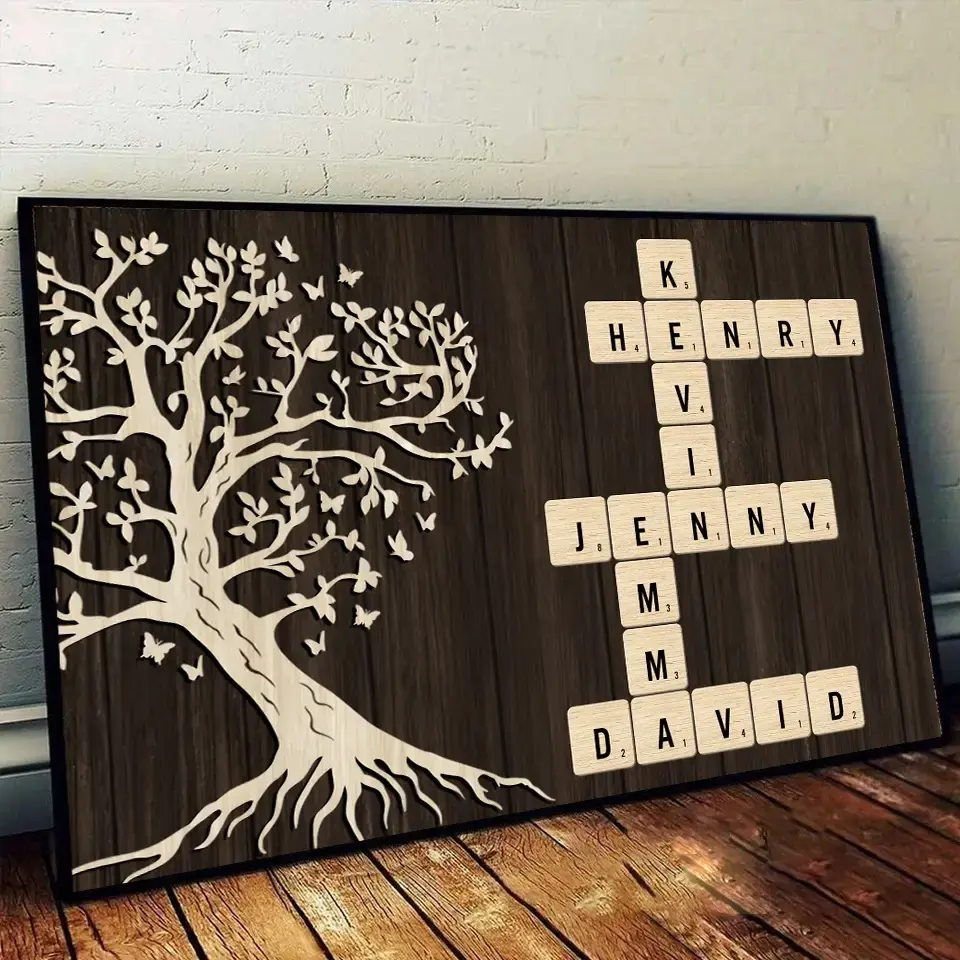 Custom Name On Crossword Poster - Personalized Presents For Family Duconspace