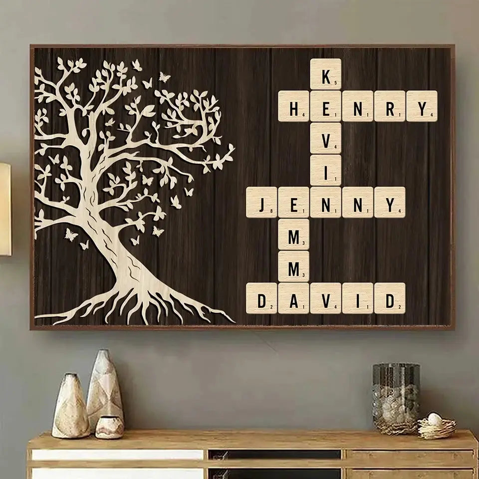 Custom Name On Crossword Poster - Personalized Presents For Family Duconspace