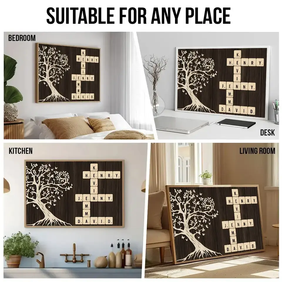 Custom Name On Crossword Poster - Personalized Presents For Family Duconspace