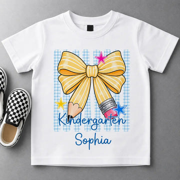 Custom Name School Bow Youth Shirt Duconspace