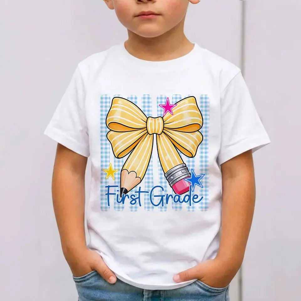 Custom Name School Bow Youth Shirt