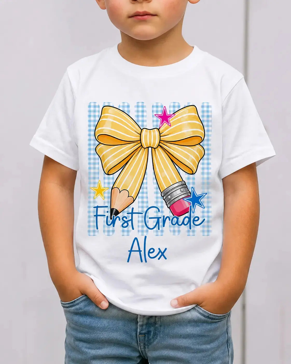 Custom Name School Bow Youth Shirt Duconspace