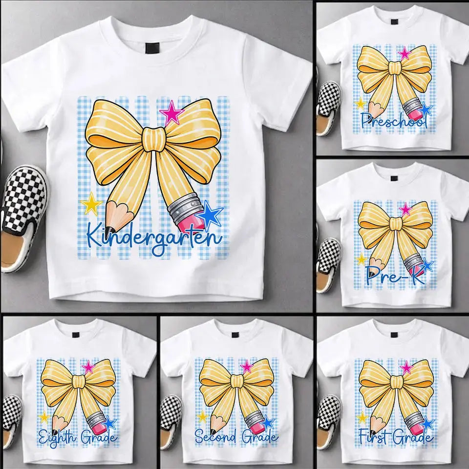 Custom Name School Bow Youth Shirt