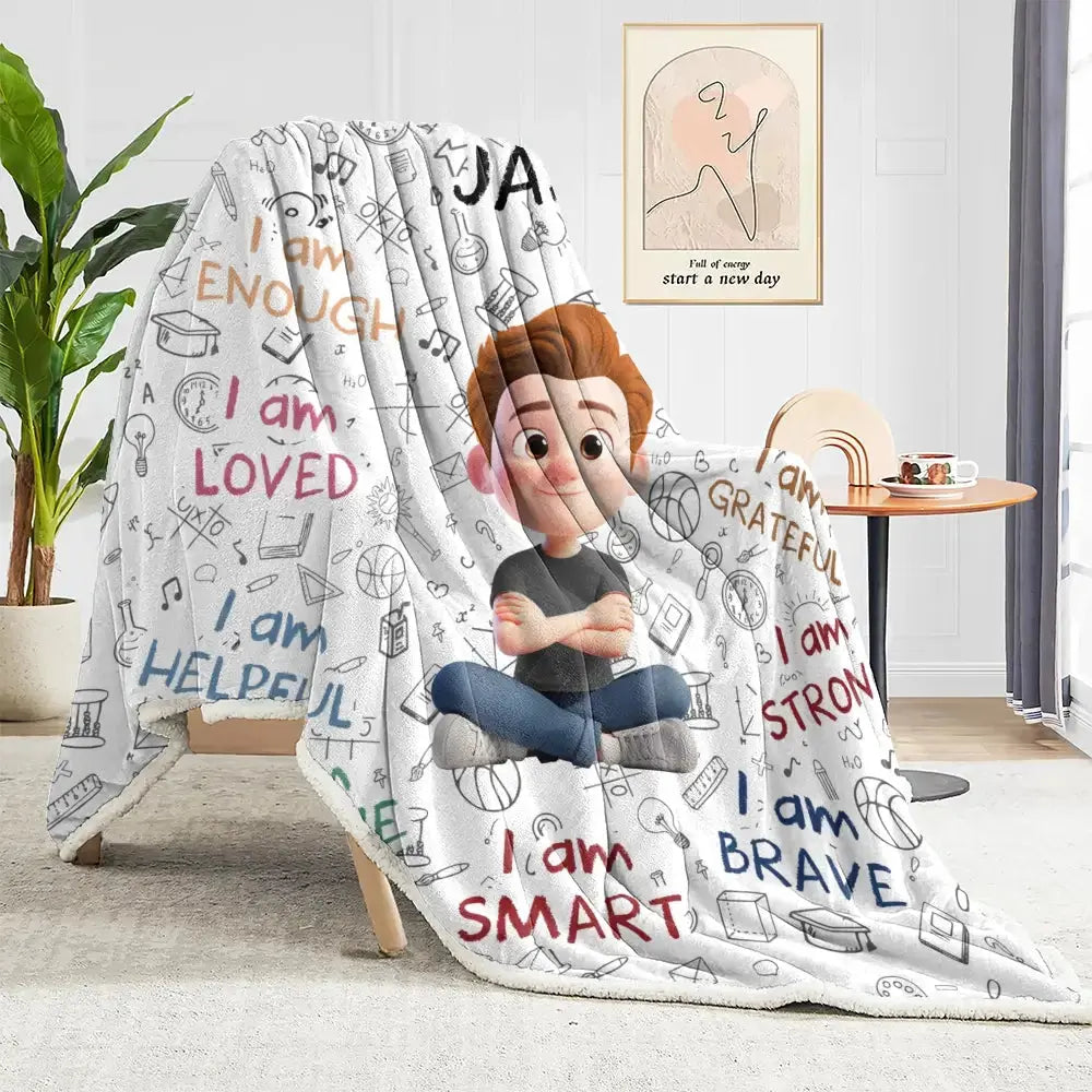 Custom Name on Blanket - Personalized Gift for Kid Duconspace