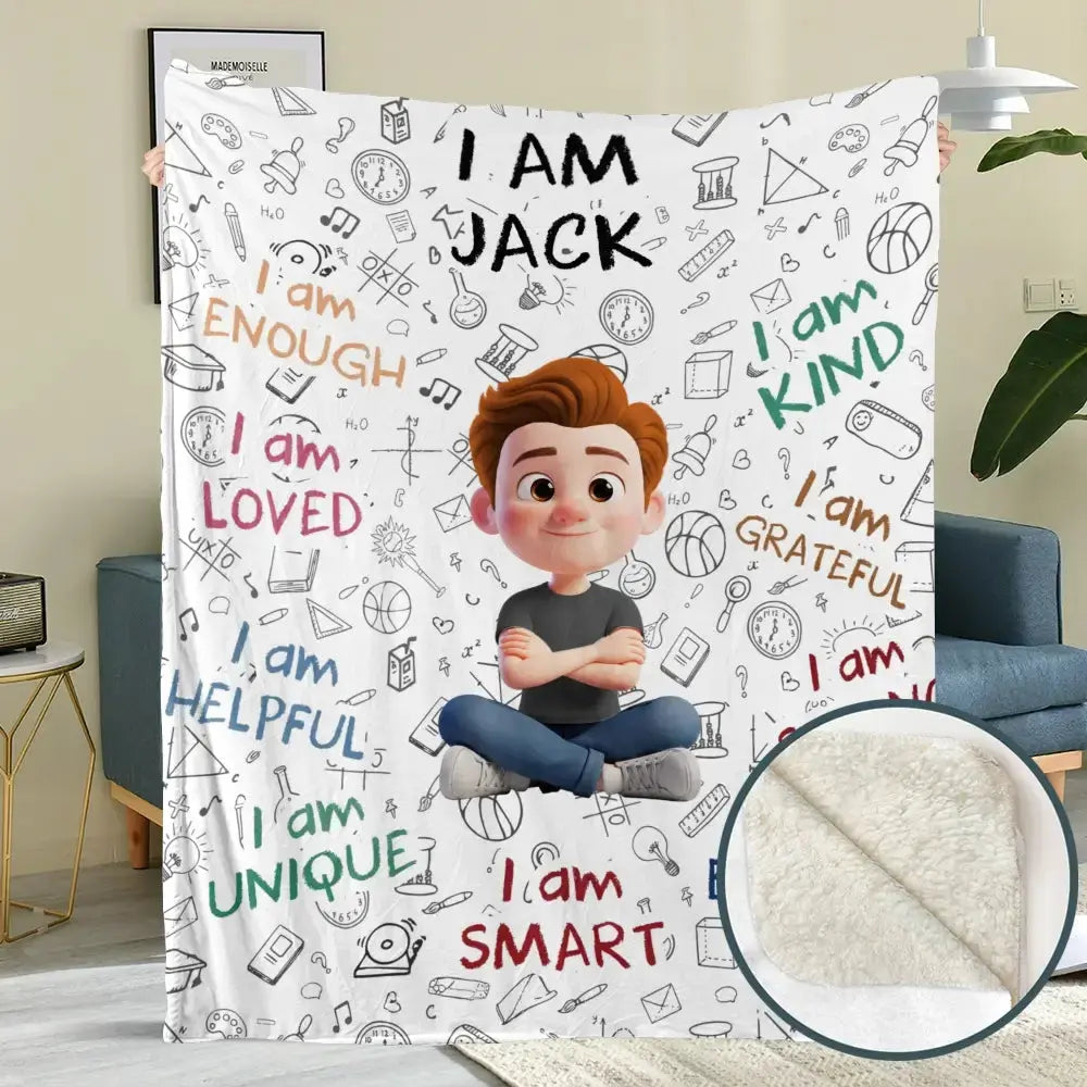 Custom Name on Blanket - Personalized Gift for Kid Duconspace