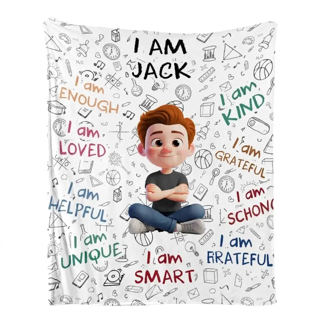Custom Name on Blanket - Personalized Gift for Kid Duconspace