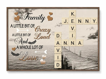 Custom Name on Family a Little Bit of Crazy Poster