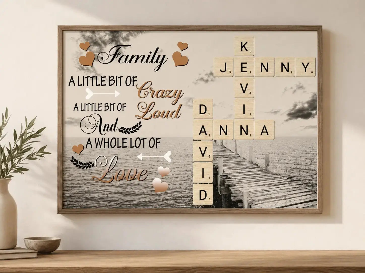 Custom Name on Family a Little Bit of Crazy Poster