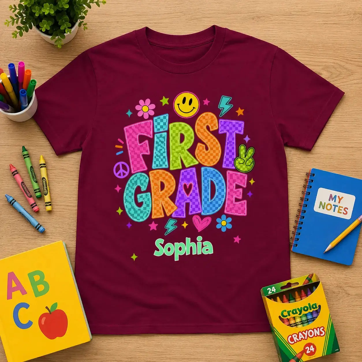 Custom Name on Kindergarten Shirt - Personalized Gift for Studen, Teacher Duconspace