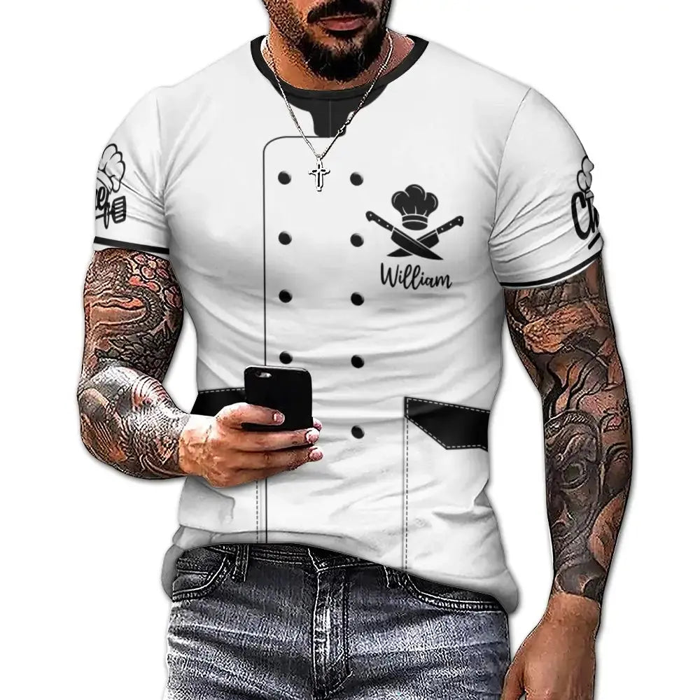 Custom Name on Kitchen Shirt - Personalized Gift for Chef Duconspace