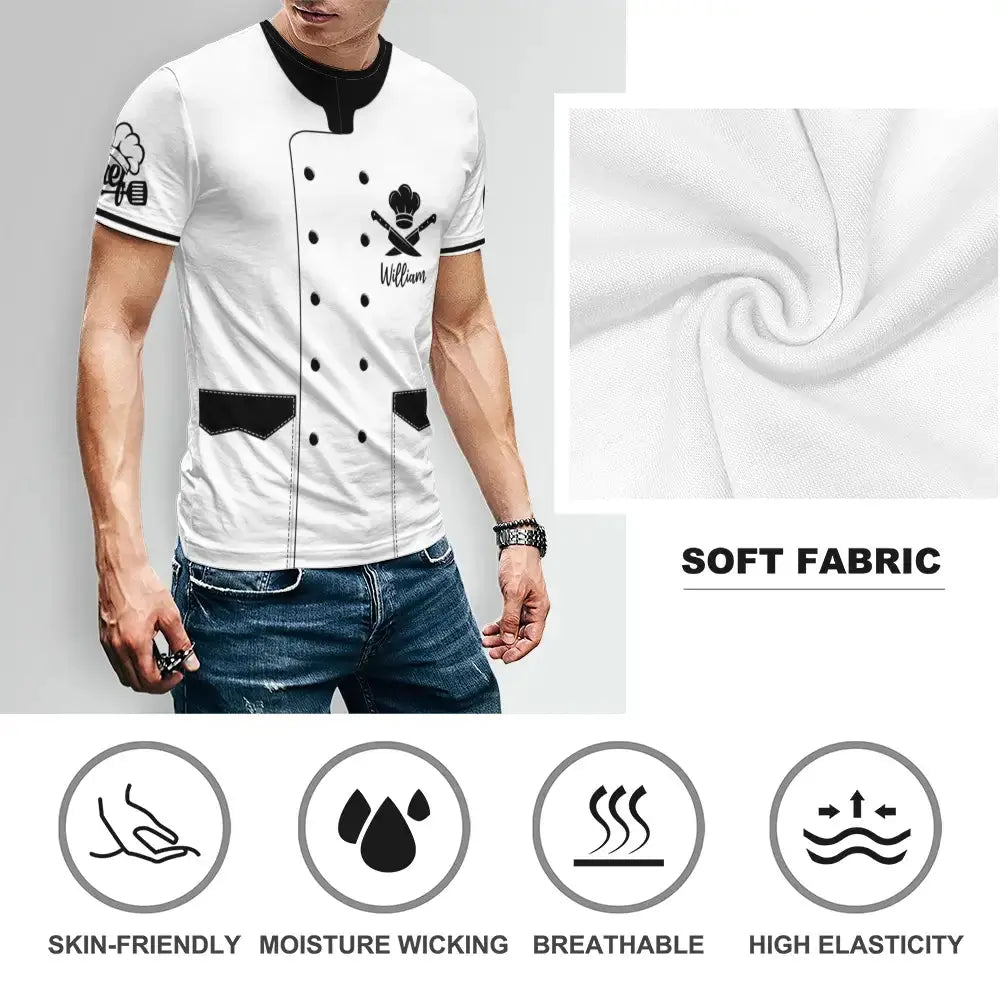 Custom Name on Kitchen Shirt - Personalized Gift for Chef