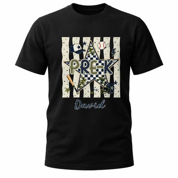 Custom Name on Star Camo Back to School Shirt