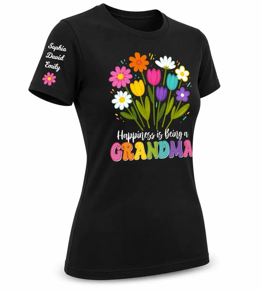 Custom Names on Grandma Flower Shirt - Personalized Gift for Grandma Duconspace