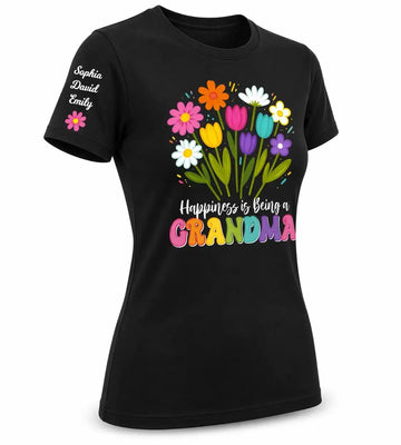 Custom Names on Grandma Flower Shirt - Personalized Gift for Grandma Duconspace