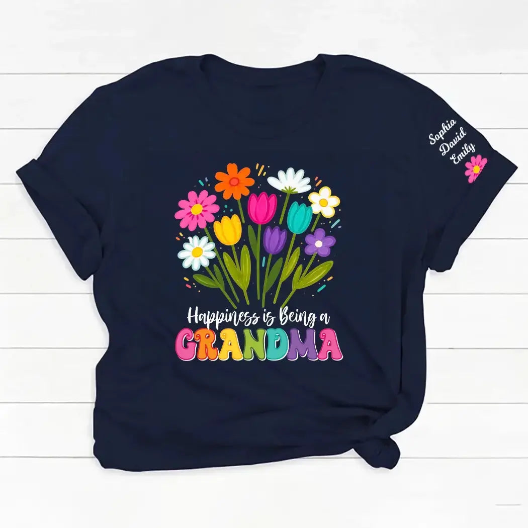 Custom Names on Grandma Flower Shirt - Personalized Gift for Grandma Duconspace