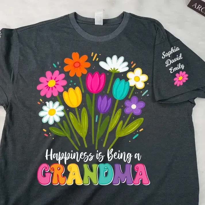 Custom Names on Grandma Flower Shirt - Personalized Gift for Grandma Duconspace