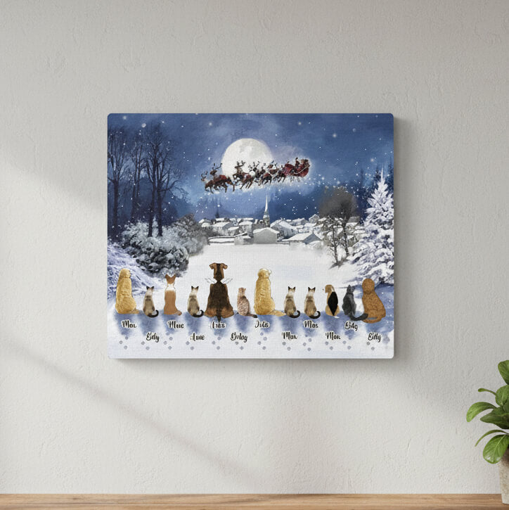 Custom Personalized Christmas Pet Canvas - Best Gift For Christmas