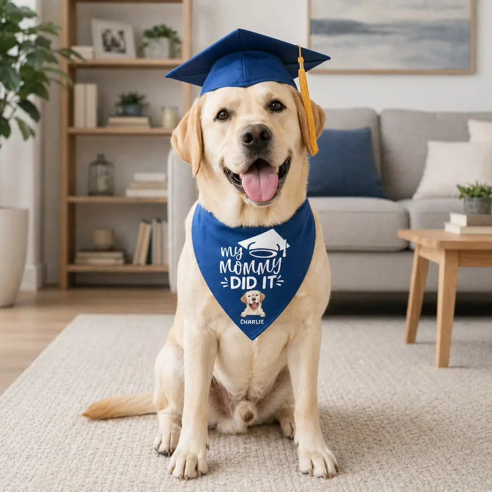 Custom Pet Graduation Bandana Dog Cat Gift Duconspace