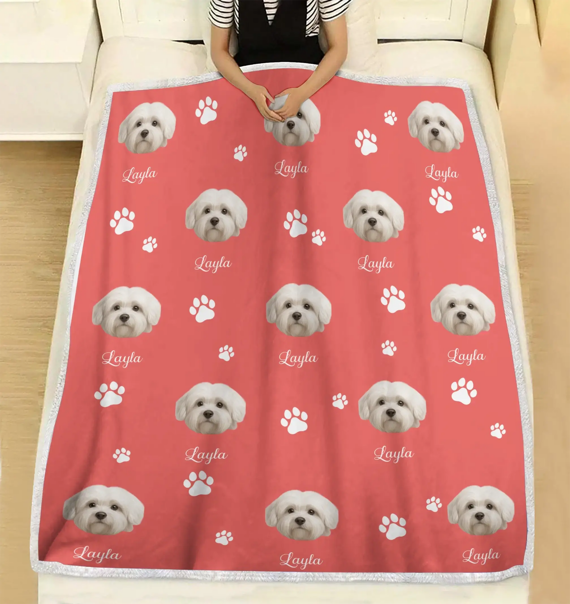 Custom Pet Photo - Personalized Đog, Cat Blanket With Name Duconspace