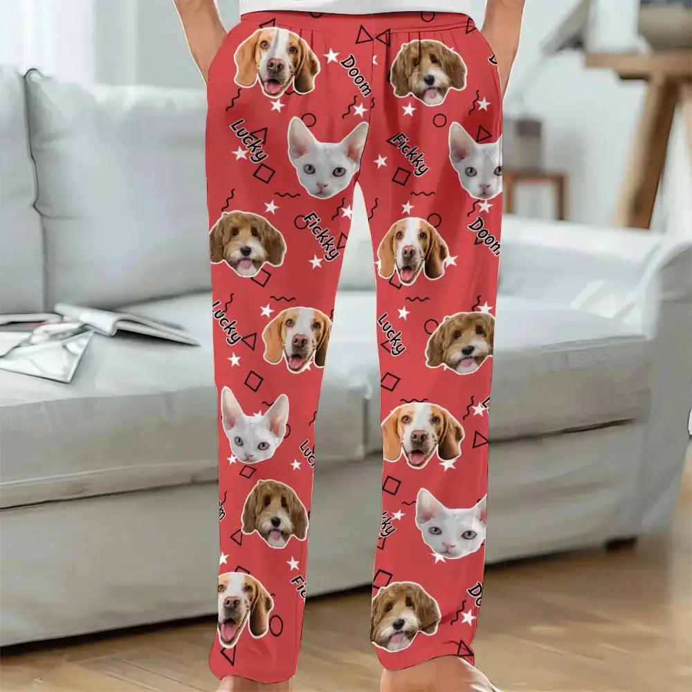 Custom Pet Photo - Personalized Dog, Cat Pajama Pants, Gift for Pet Owners Duconspace
