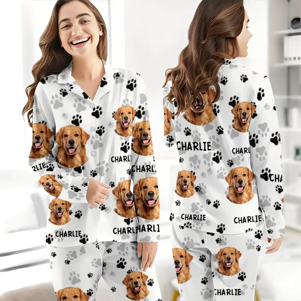 Custom Pet Photo - Personalized Pajama Set Long, Gift for Pet Lover