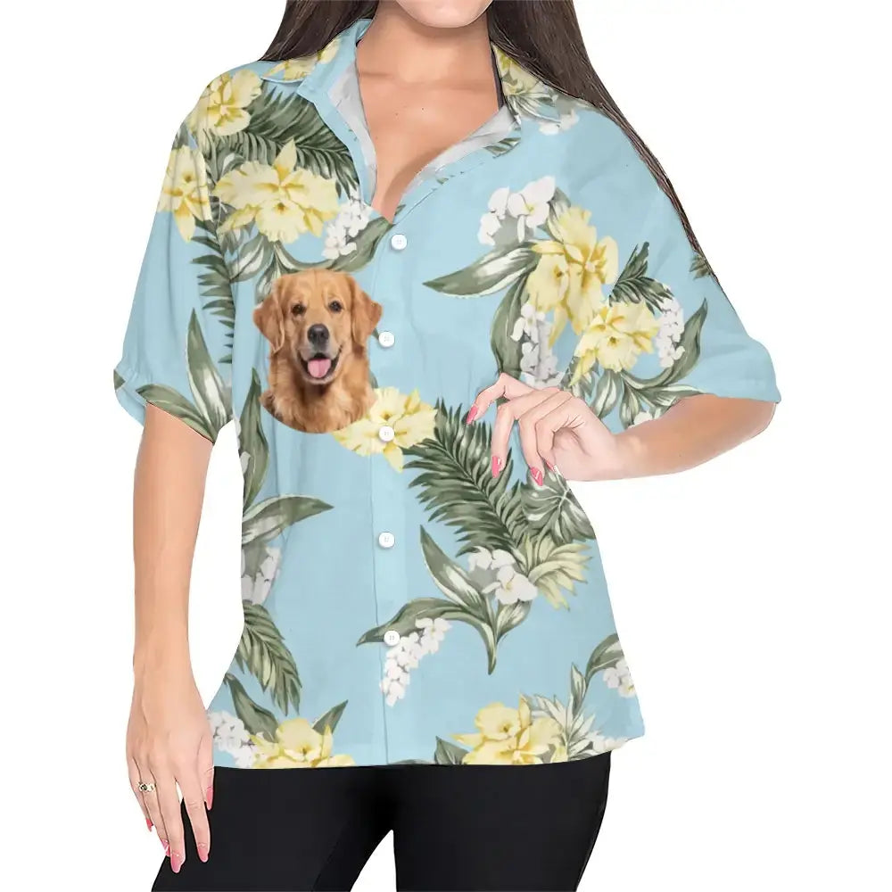 Custom Pet Photo Hawaiian Aloha Shirt – Personalized Gift for Pet Lovers - Duconspace