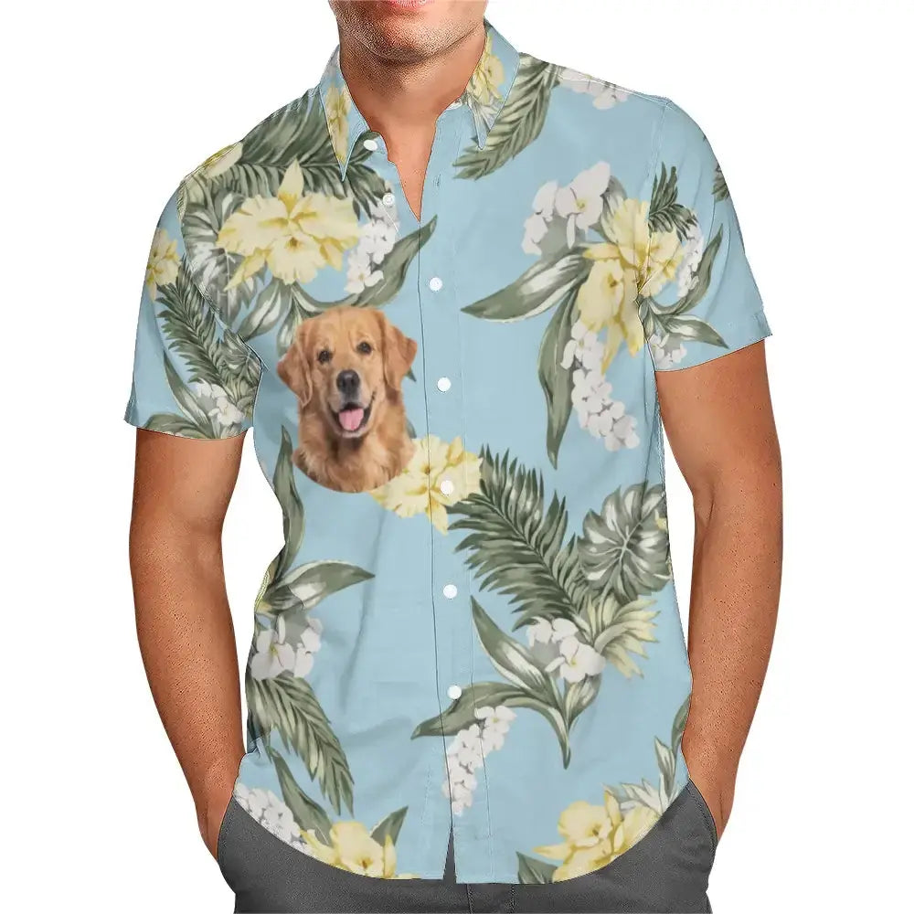 Custom Pet Photo Hawaiian Aloha Shirt – Personalized Gift for Pet Lovers - Duconspace