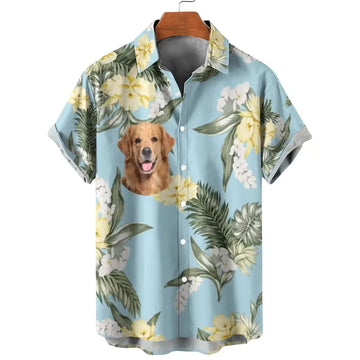 Custom Pet Photo Hawaiian Aloha Shirt – Personalized Gift for Pet Lovers - Duconspace