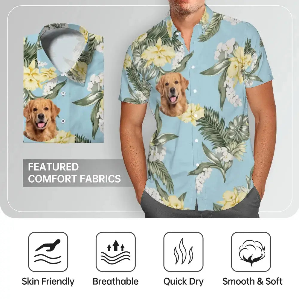 Custom Pet Photo Hawaiian Aloha Shirt – Personalized Gift for Pet Lovers - Duconspace