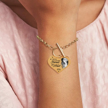 Custom Pet Photo Heart Bracelet, Sympathy Gift for Loss of Dog or Cat Duconspace
