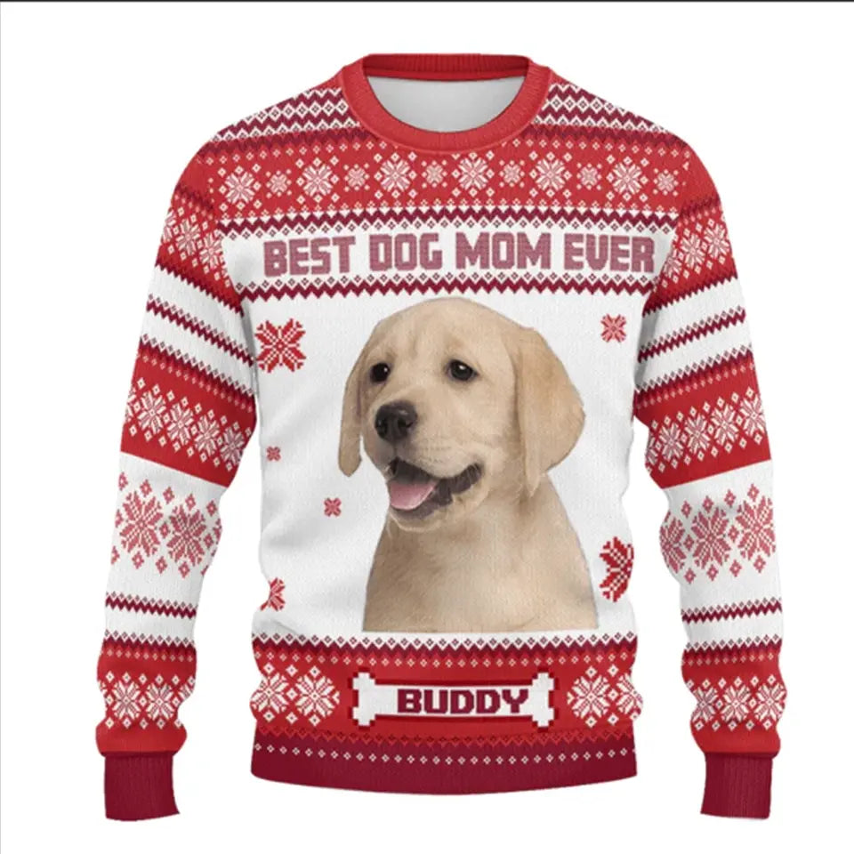 Personalized Pet Photo Sweatshirt – Custom 'You're Pawsome' Unisex Wool Jumper – Perfect Christmas Gift for Dog & Cat Lovers
