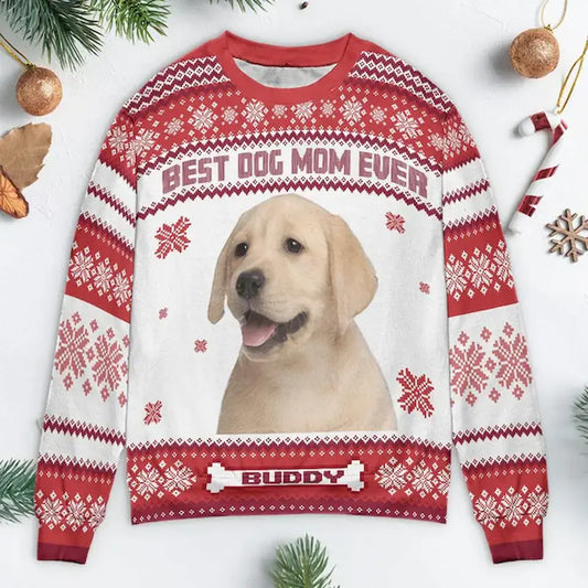 Personalized Pet Photo Sweatshirt – Custom 'You're Pawsome' Unisex Wool Jumper – Perfect Christmas Gift for Dog & Cat Lovers