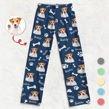 Custom Pet Photos on Pajama Pants - Personalized Gift for Dog Lovers