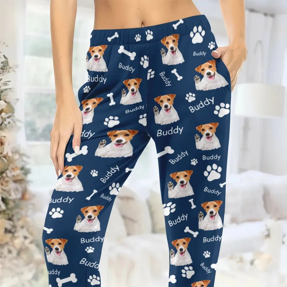 Custom Pet Photos on Pajama Pants - Personalized Gift for Dog Lovers
