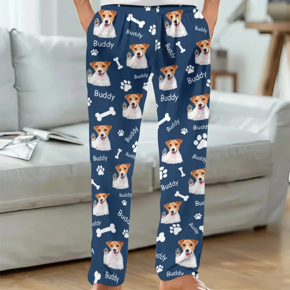 Custom Pet Photos on Pajama Pants - Personalized Gift for Dog Lovers