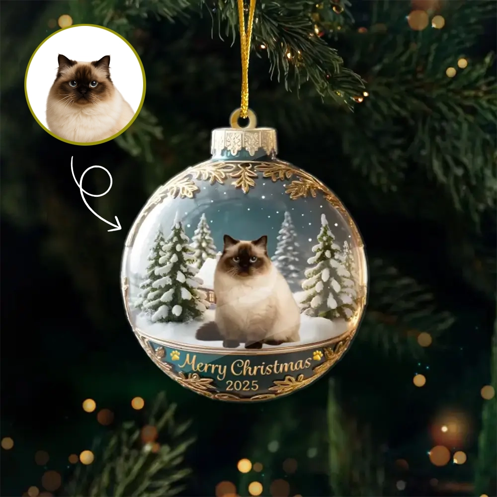 Custom Photo Acrylic Ornament - Personalized Christmas Gift for Pet Lovers