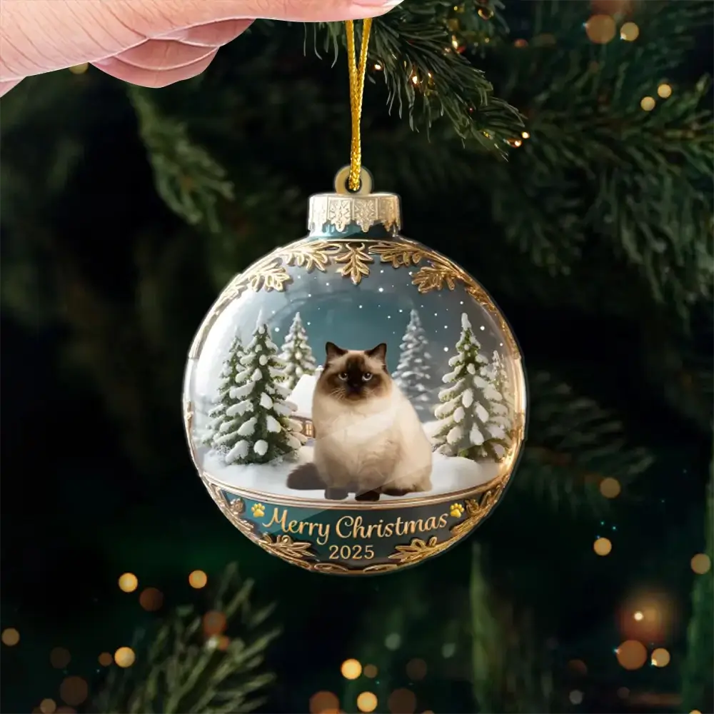 Custom Photo Acrylic Ornament - Personalized Christmas Gift for Pet Lovers