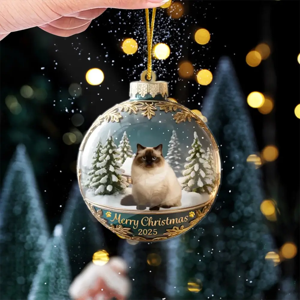 Custom Photo Acrylic Ornament - Personalized Christmas Gift for Pet Lovers