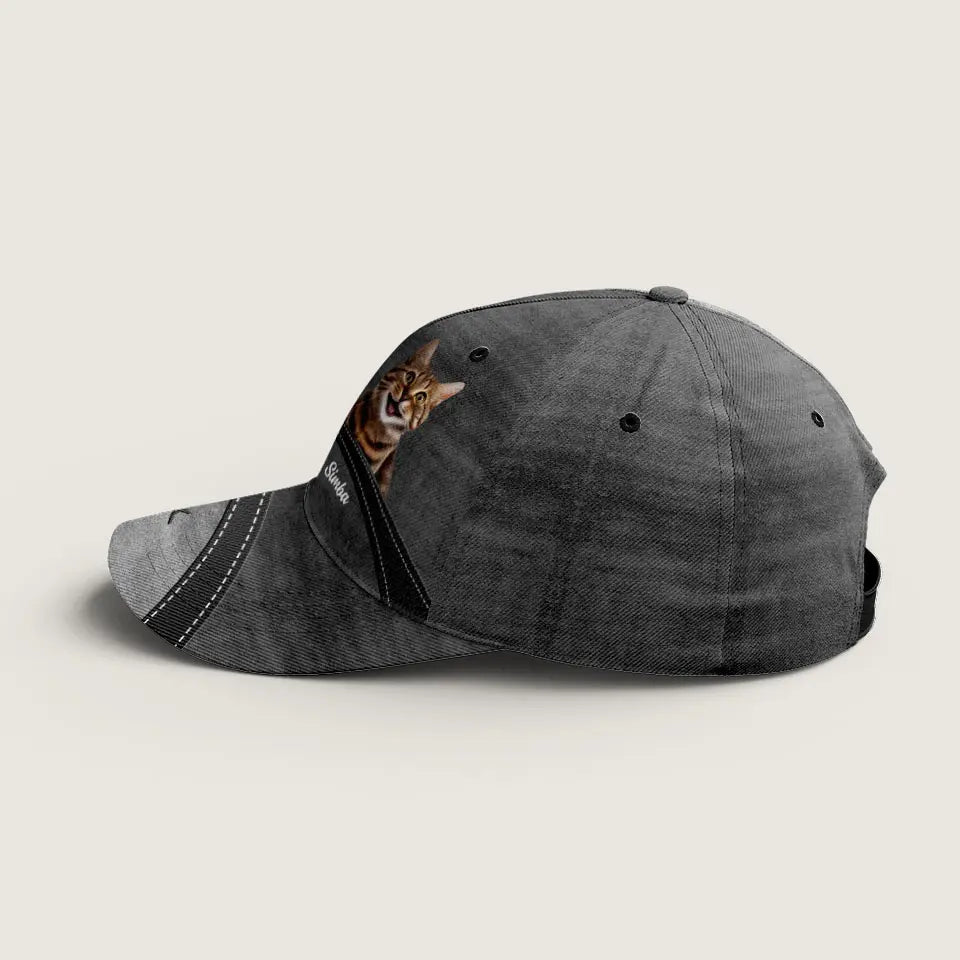 Custom Photo 'Cat's Best Friends' - Personalized Cat Classic Cap - Stylish Apparel Gift for Cat Moms and Cat Dads