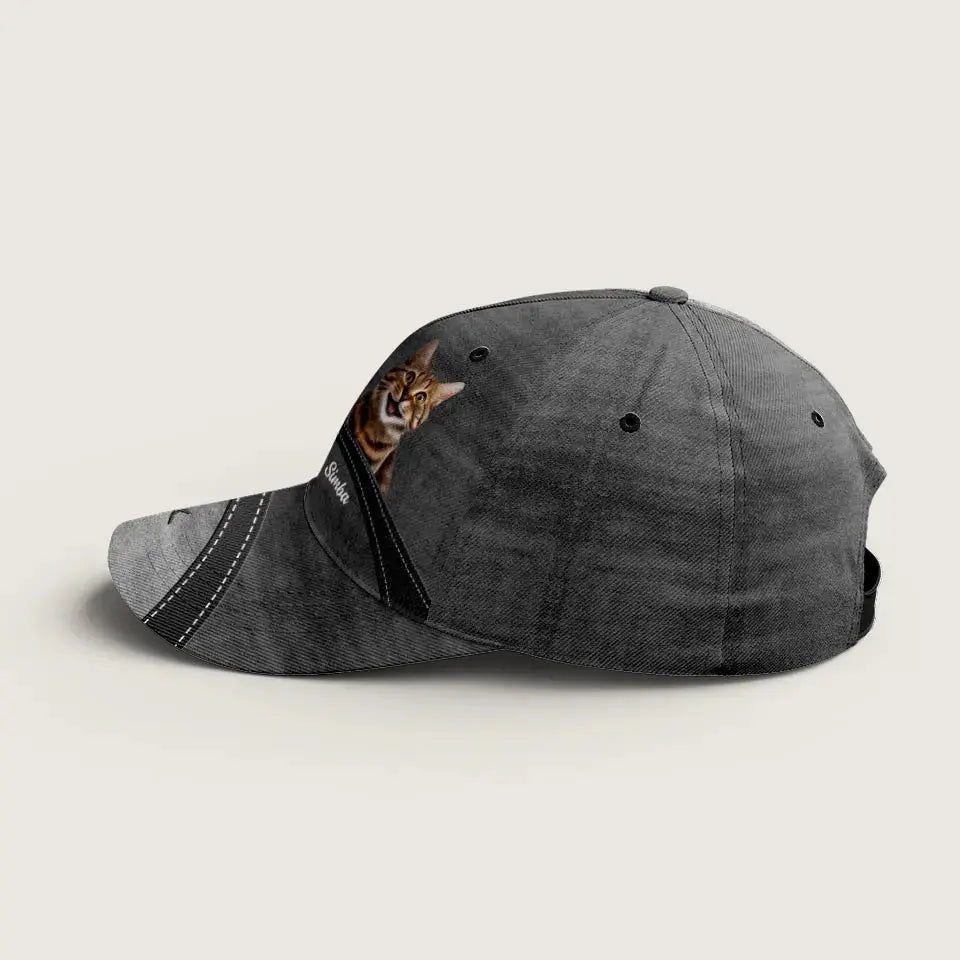 Custom Photo 'Cat's Best Friends' - Personalized Cat Classic Cap - Stylish Apparel Gift for Cat Moms and Cat Dads