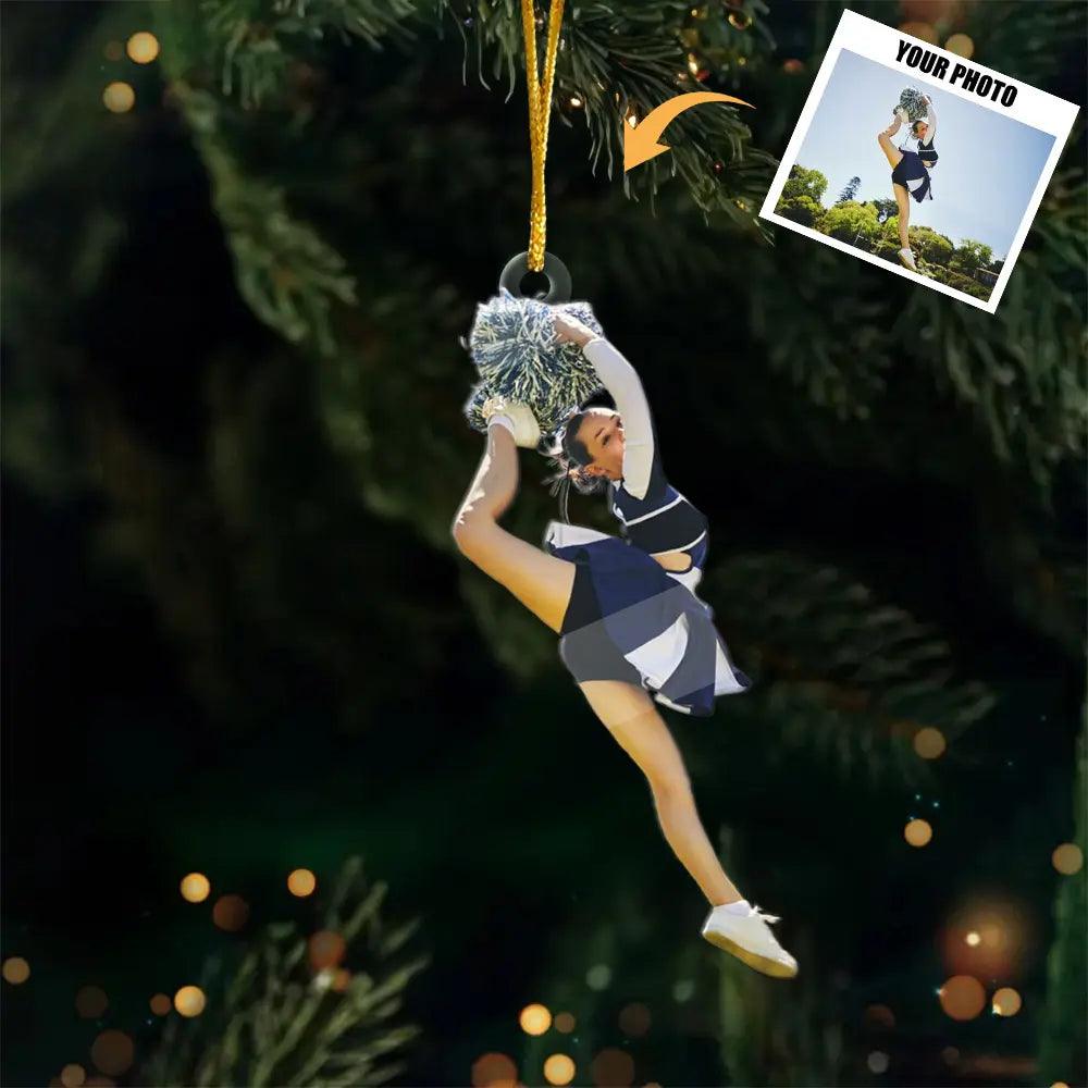 Custom Photo Touchdown Celebrations - Personalized Football Player Acrylic Ornament - Christmas Gift for Sports Fans