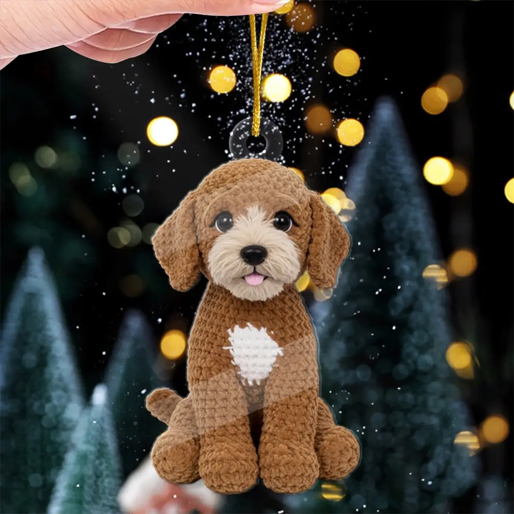 Custom Photo Crochet Acrylic Ornament - Personalized Funny Gift for Pet Lovers