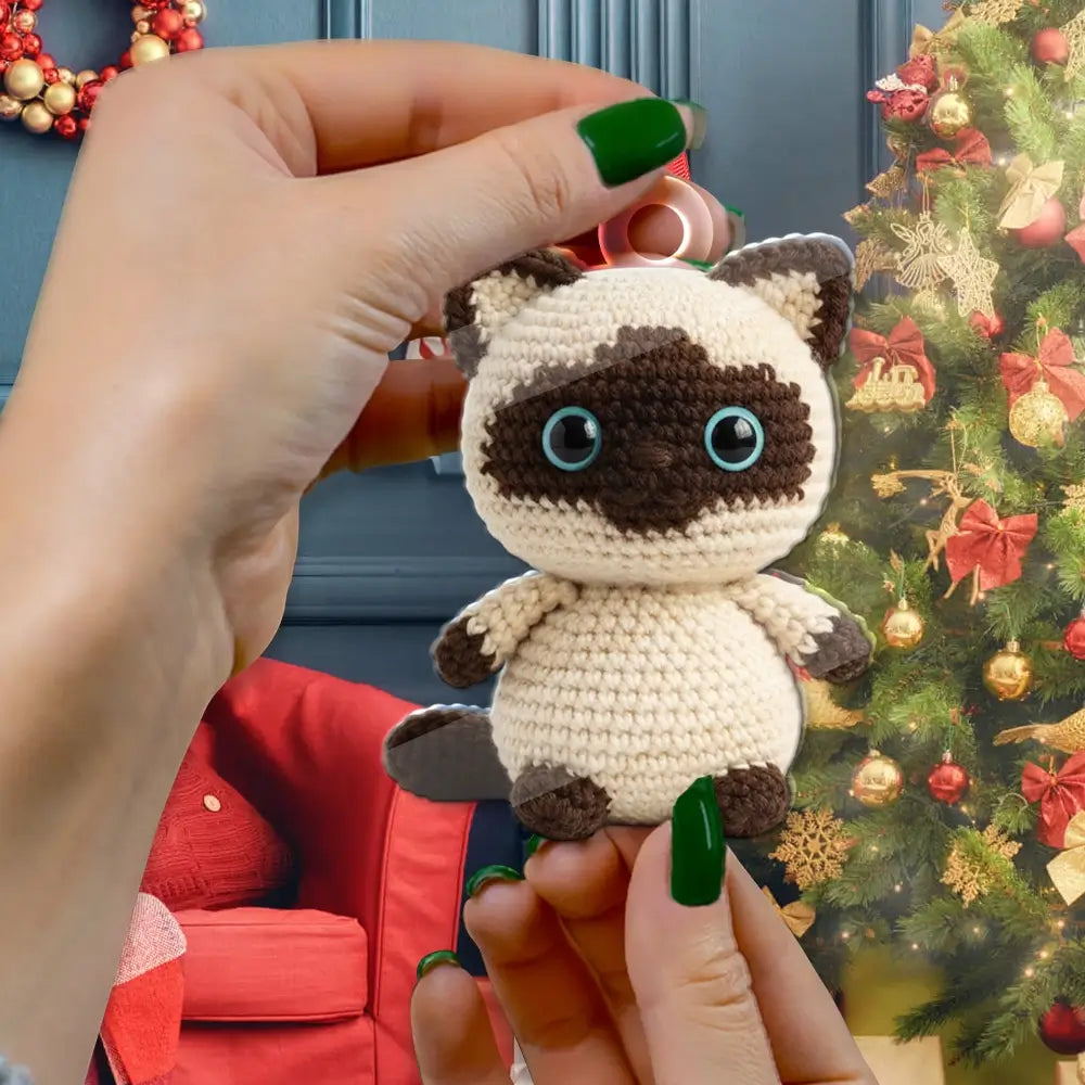 Custom Photo Crochet Acrylic Ornament - Personalized Funny Gift for Pet Lovers