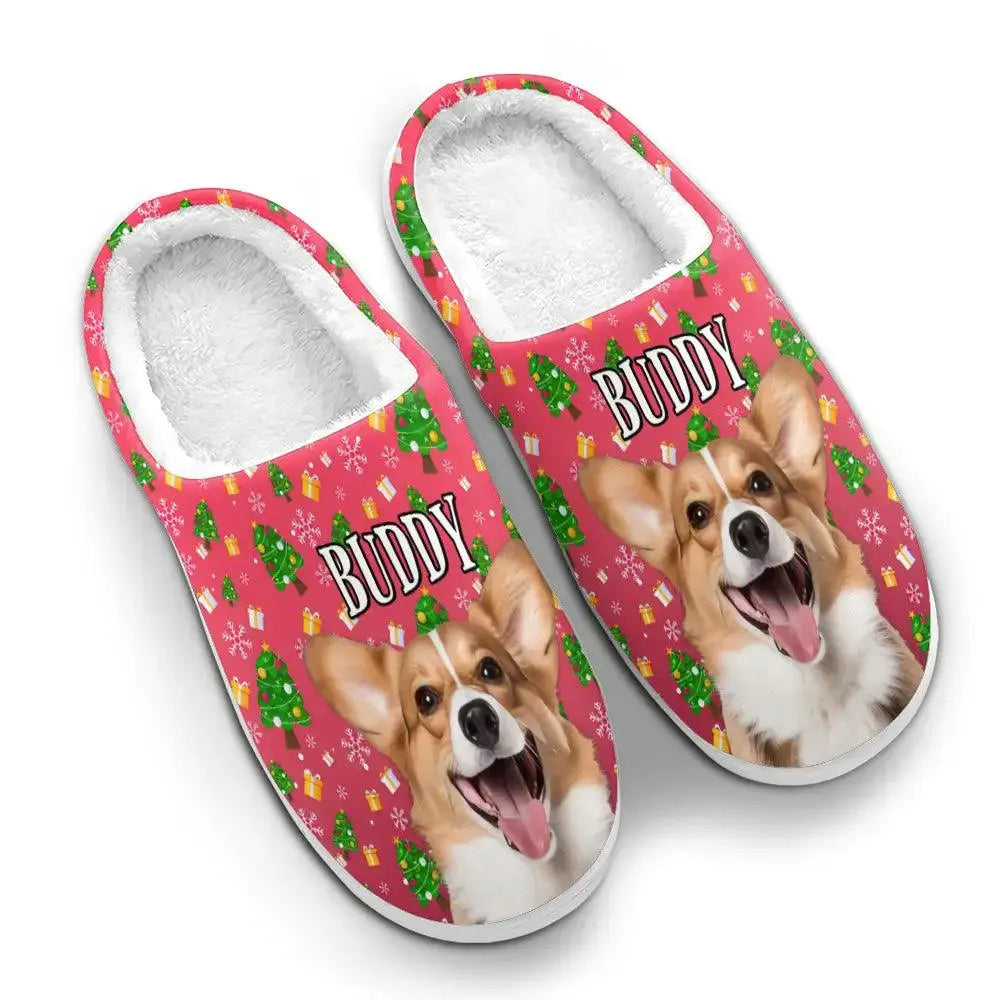 Custom Photo Cuddle Comfort - Personalized Fluffy Slippers with Dog & Cat Photos - Cozy Gift for Pet Owners and Pet Lovers Printbelle