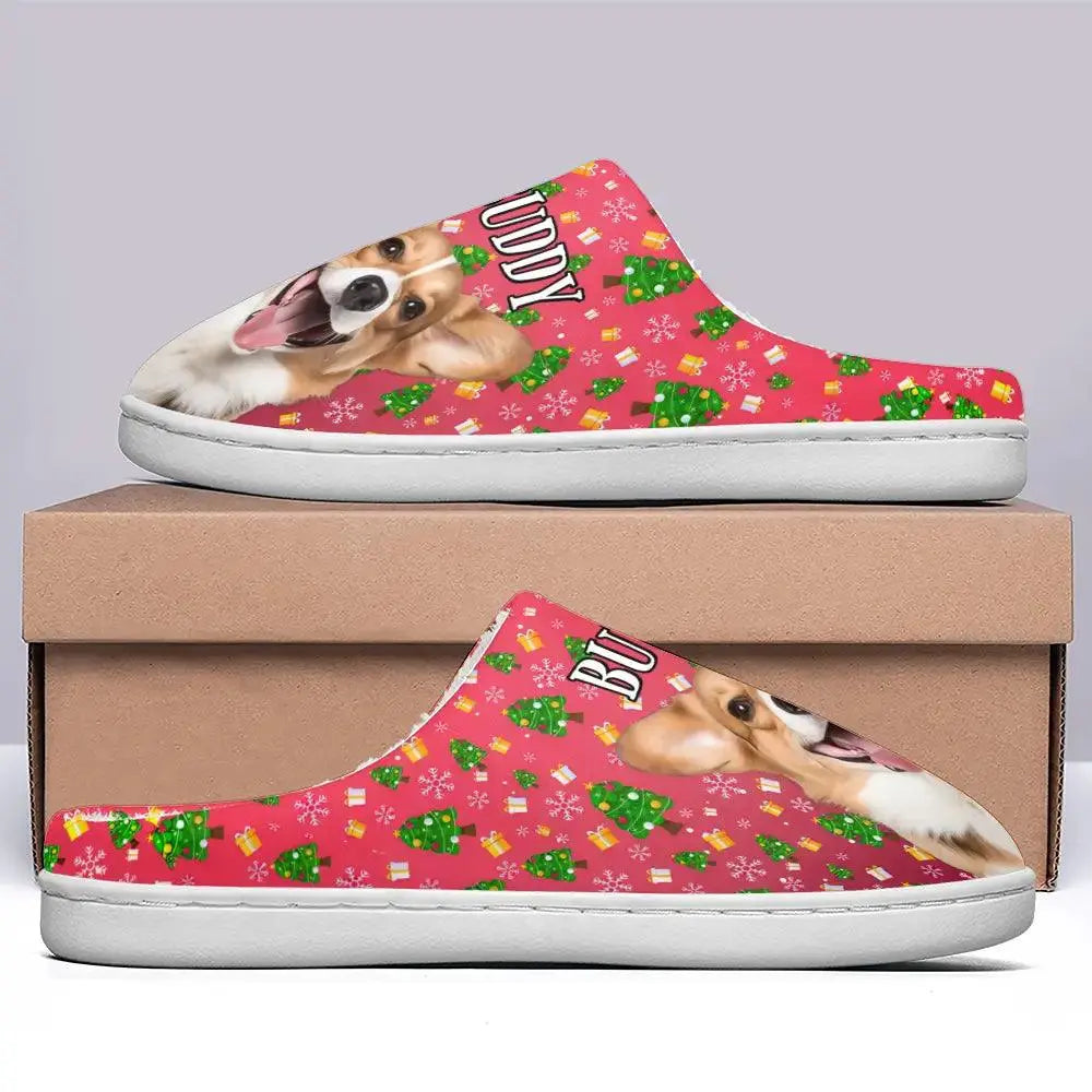 Custom Photo Cuddle Comfort - Personalized Fluffy Slippers with Dog & Cat Photos - Cozy Gift for Pet Owners and Pet Lovers Printbelle