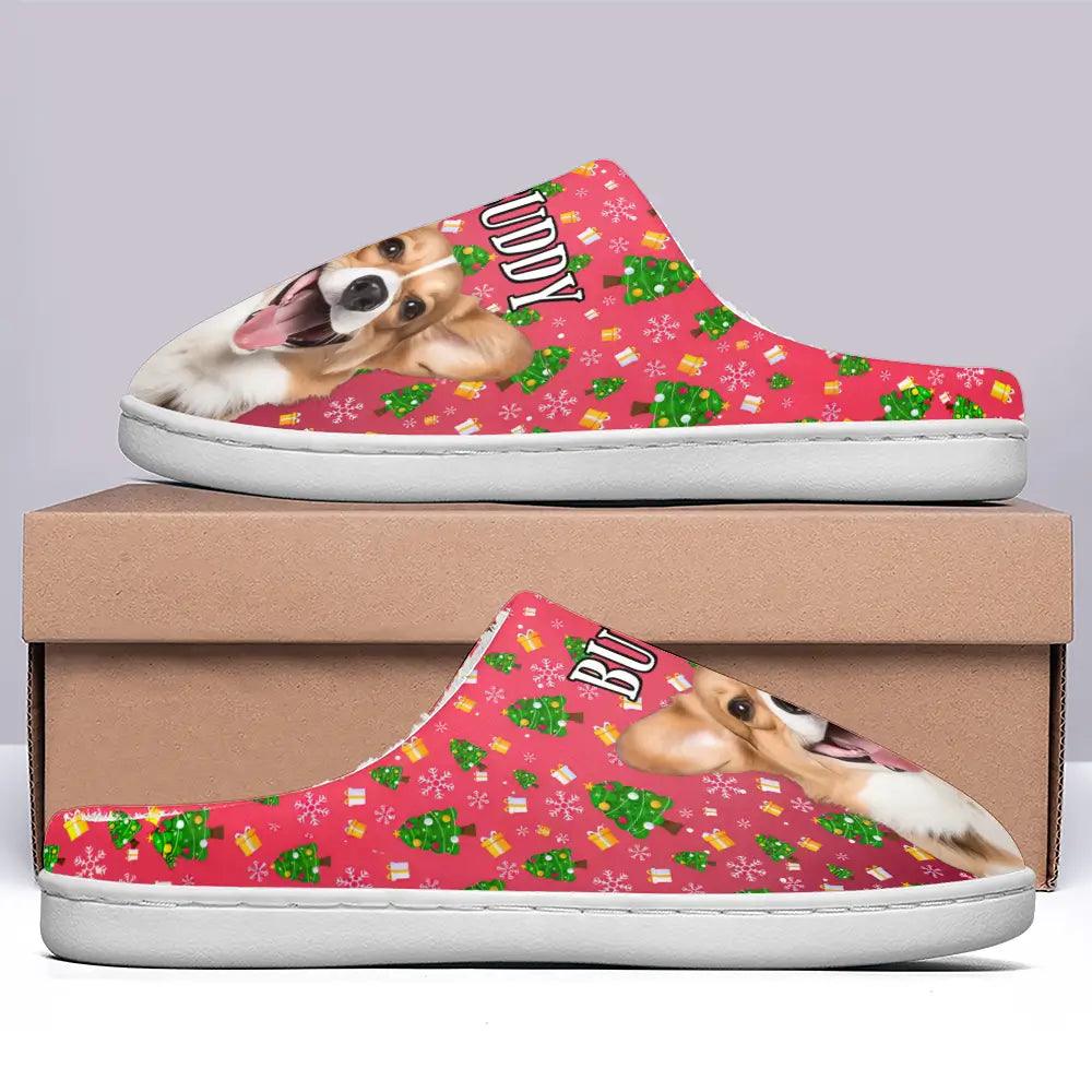 Custom Photo Cuddle Comfort - Personalized Fluffy Slippers with Dog & Cat Photos - Cozy Gift for Pet Owners and Pet Lovers