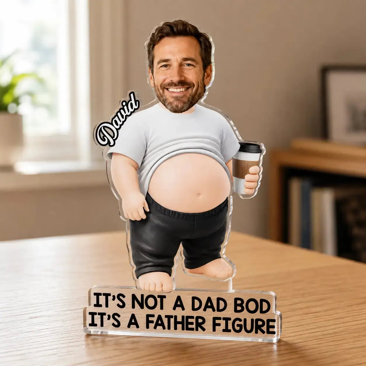 Custom Photo Dad Bod Belly Squishy Acrylic Fridge Magnet Duconspace