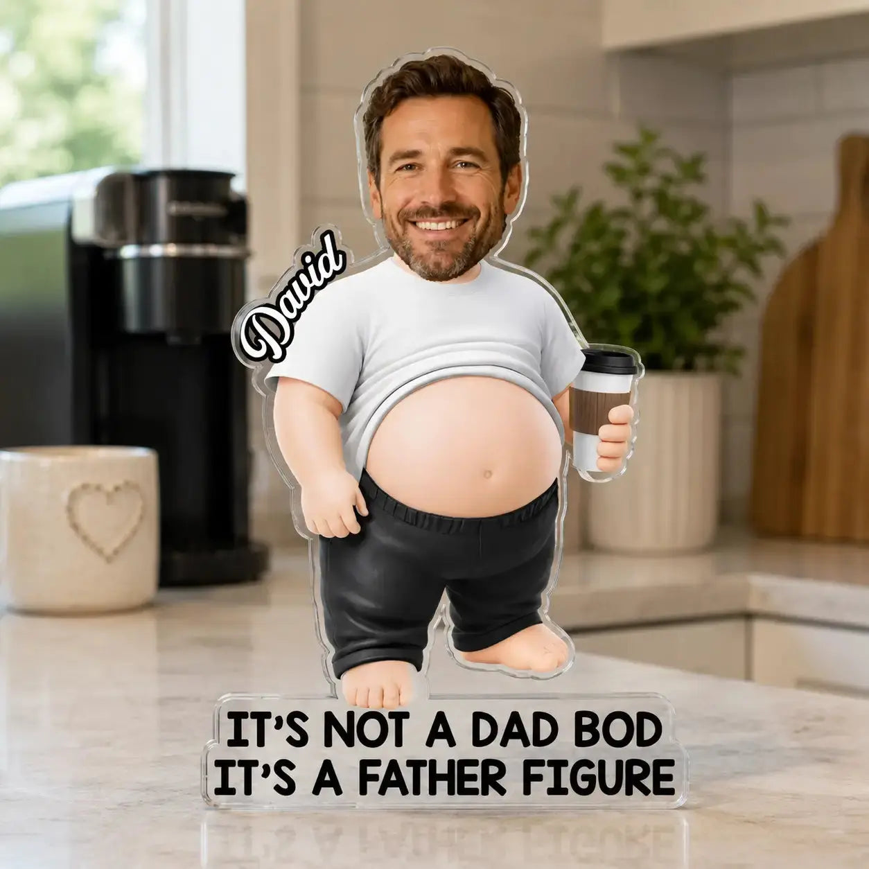 Custom Photo Dad Bod Belly Squishy Acrylic Fridge Magnet Duconspace